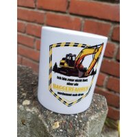 Tasse 330ml seidenmatt &quot;Baggerfahrer&quot;
