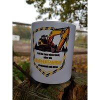 Tasse 330ml seidenmatt &quot;Baggerfahrer&quot;