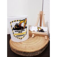 Tasse 330ml seidenmatt &quot;Baggerfahrer&quot;