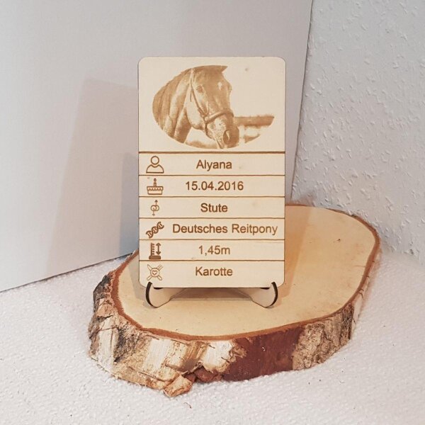 Quartett Holzkarte personalisiert &quot;Tier&quot;