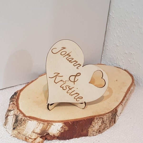 Holzherz personalisiert